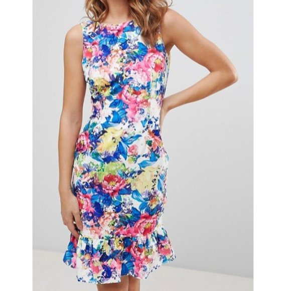 Paper Dolls Print Peplum Dress - Picture 1 of 5